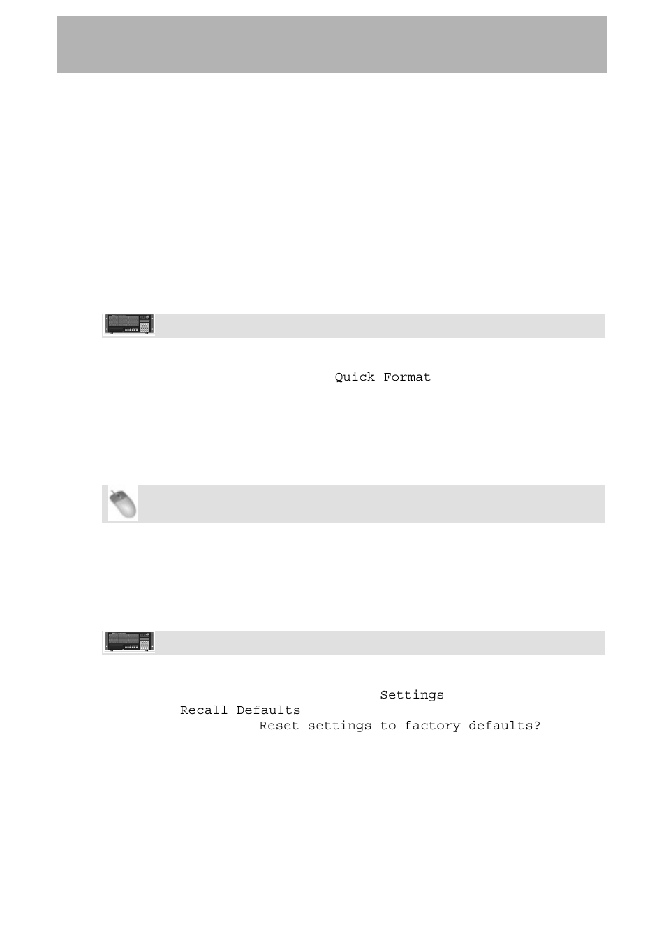 Factory defaults, Store/recall user settings, Configuration | Tascam X-48 User Manual | Page 29 / 68