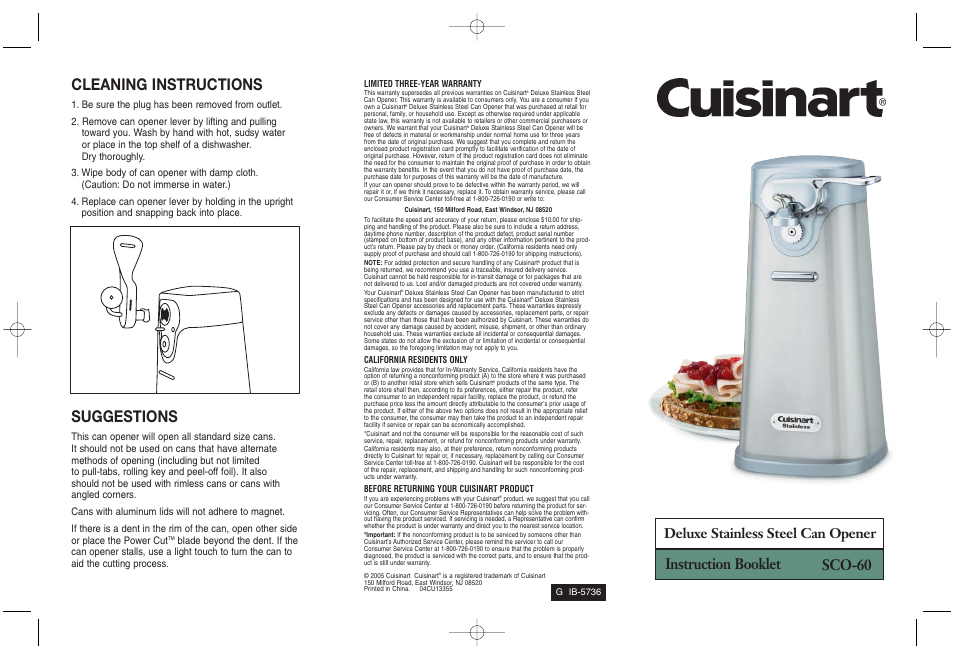 Cuisinart GHI0303IB-1-1 User Manual | 3 pages