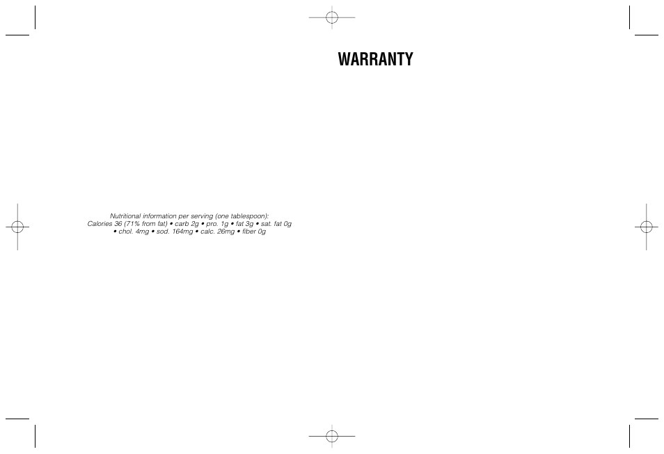 Warranty, Lemon tarragon sauce, Limited three-year warranty | Cuisinart Grill & Griddle User Manual | Page 14 / 16