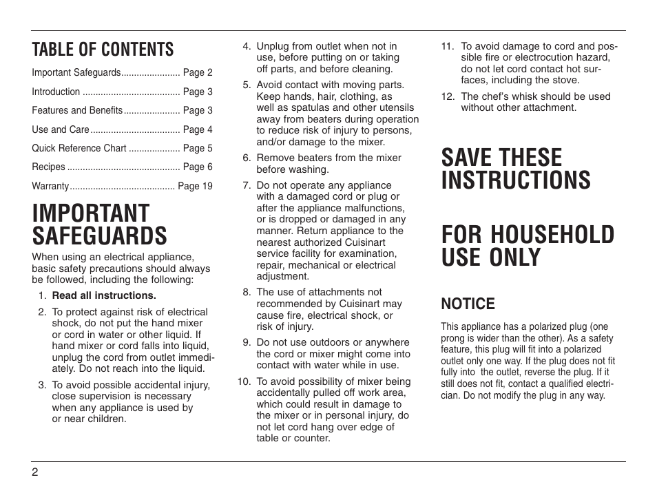 Cuisinart HTM-7L User Manual | Page 2 / 20