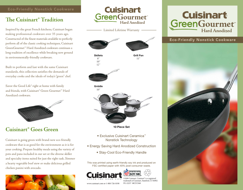 Cuisinart Green Gourmet Eco-Friendly Nonstick Cookware User Manual | 2 pages