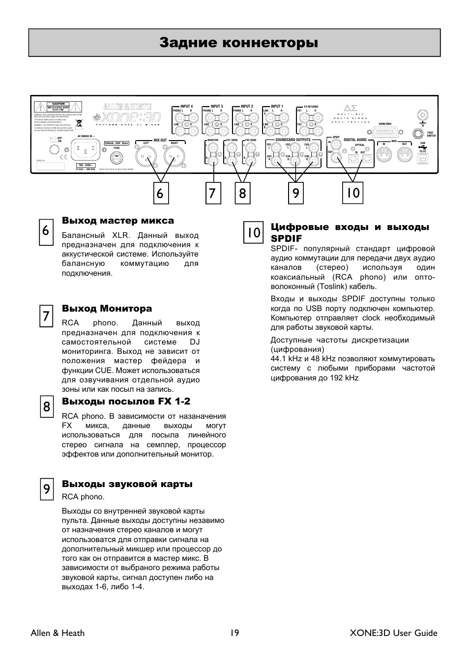 Allen & heath 19 xone:3d user guide, Fx 1-2, Spdif | XONE 3d_ap6388_1 User Manual | Page 19 / 43