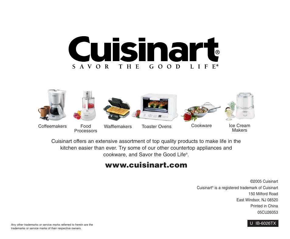 Cuisinart SPB-6SS User Manual | Page 20 / 21