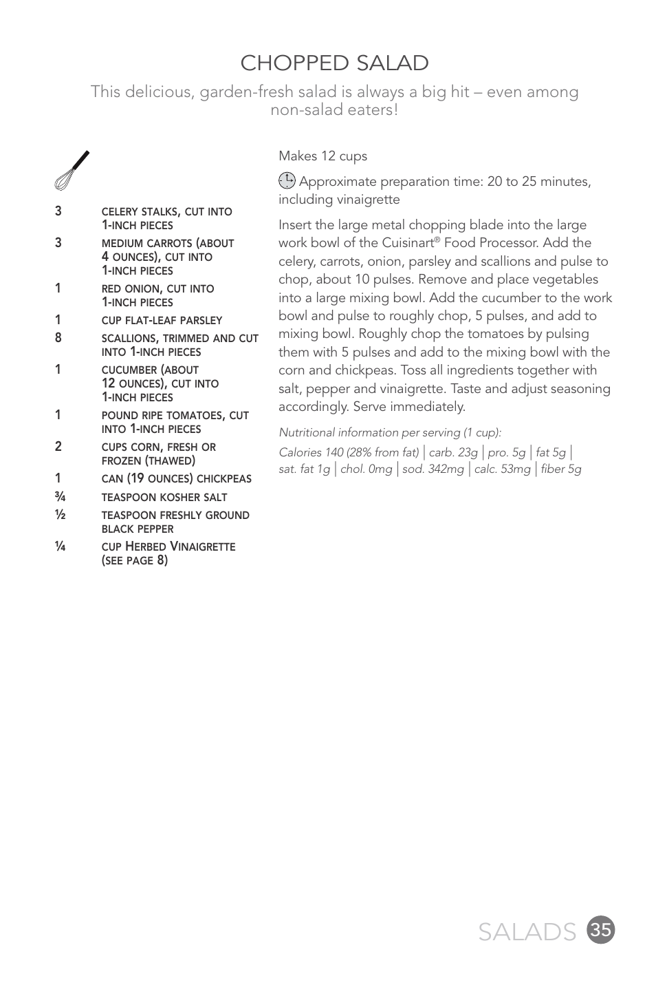 Salads, Chopped salad | Cuisinart 14-CUP User Manual | Page 35 / 71