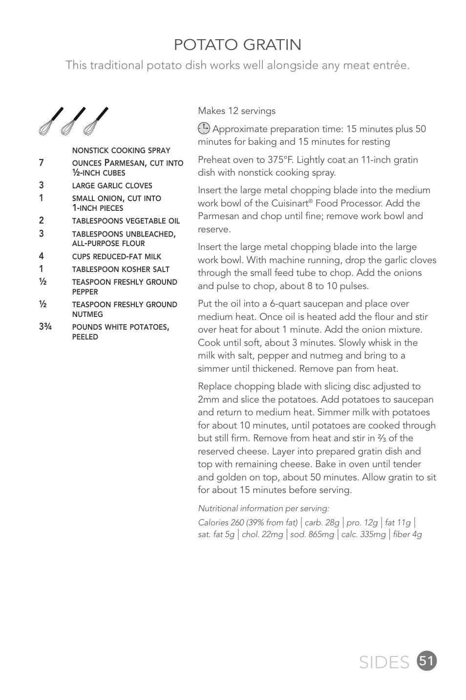 Sides, Potato gratin | Cuisinart 14-CUP User Manual | Page 51 / 71
