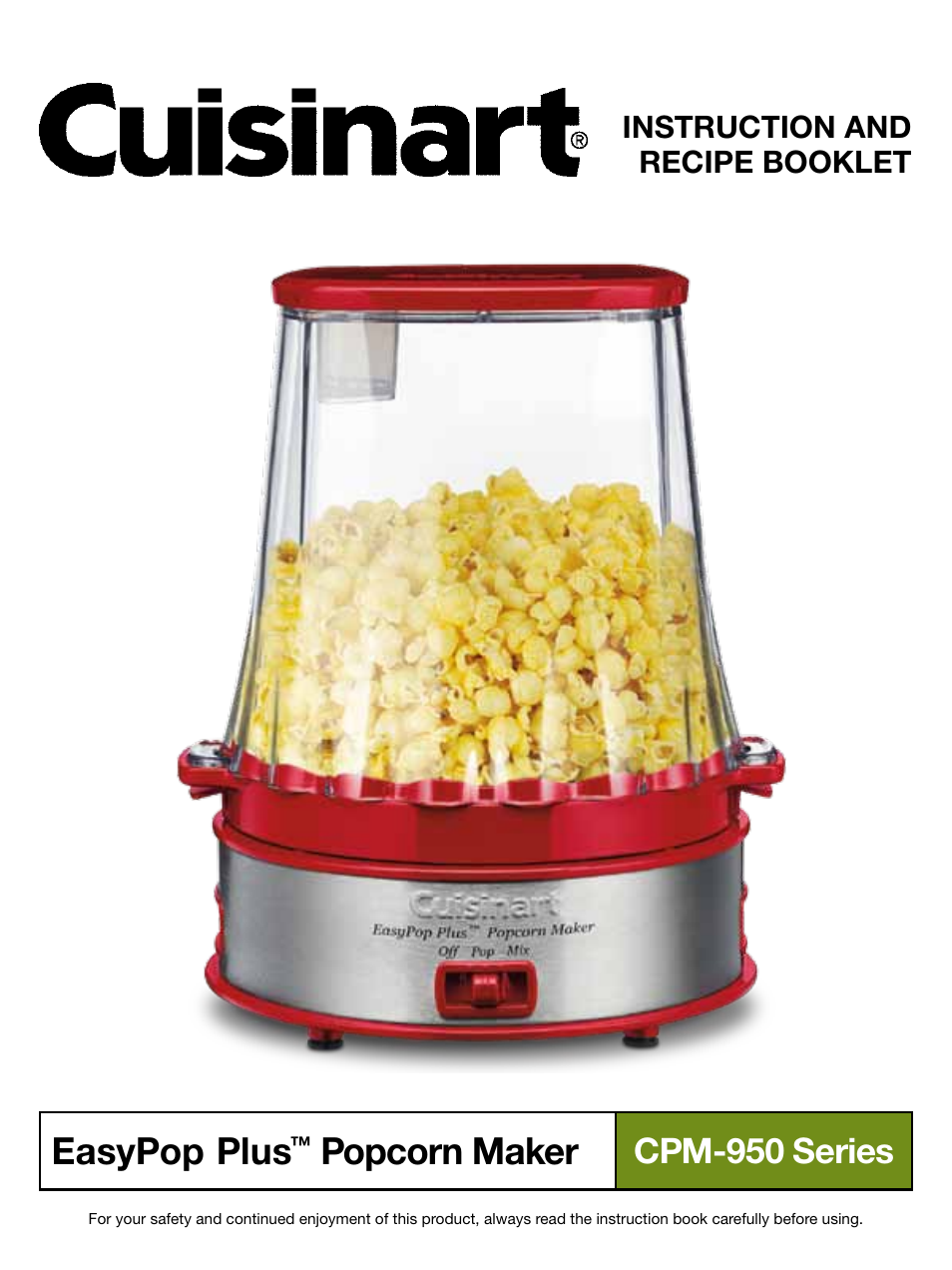 Cuisinart EASY POP PLUS CPM-950 User Manual | 12 pages