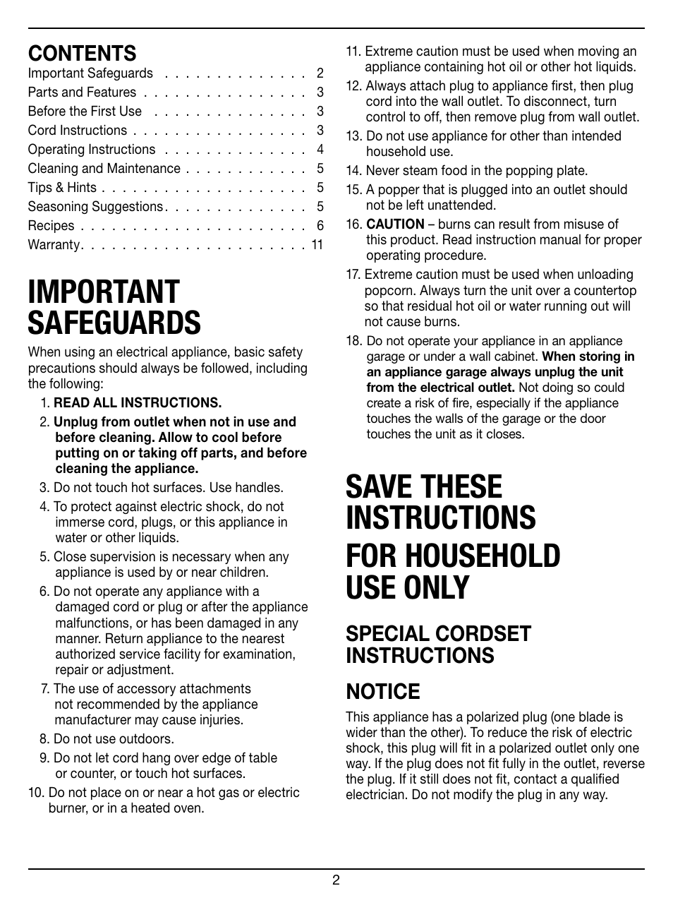 Cuisinart EASY POP PLUS CPM-950 User Manual | Page 2 / 12