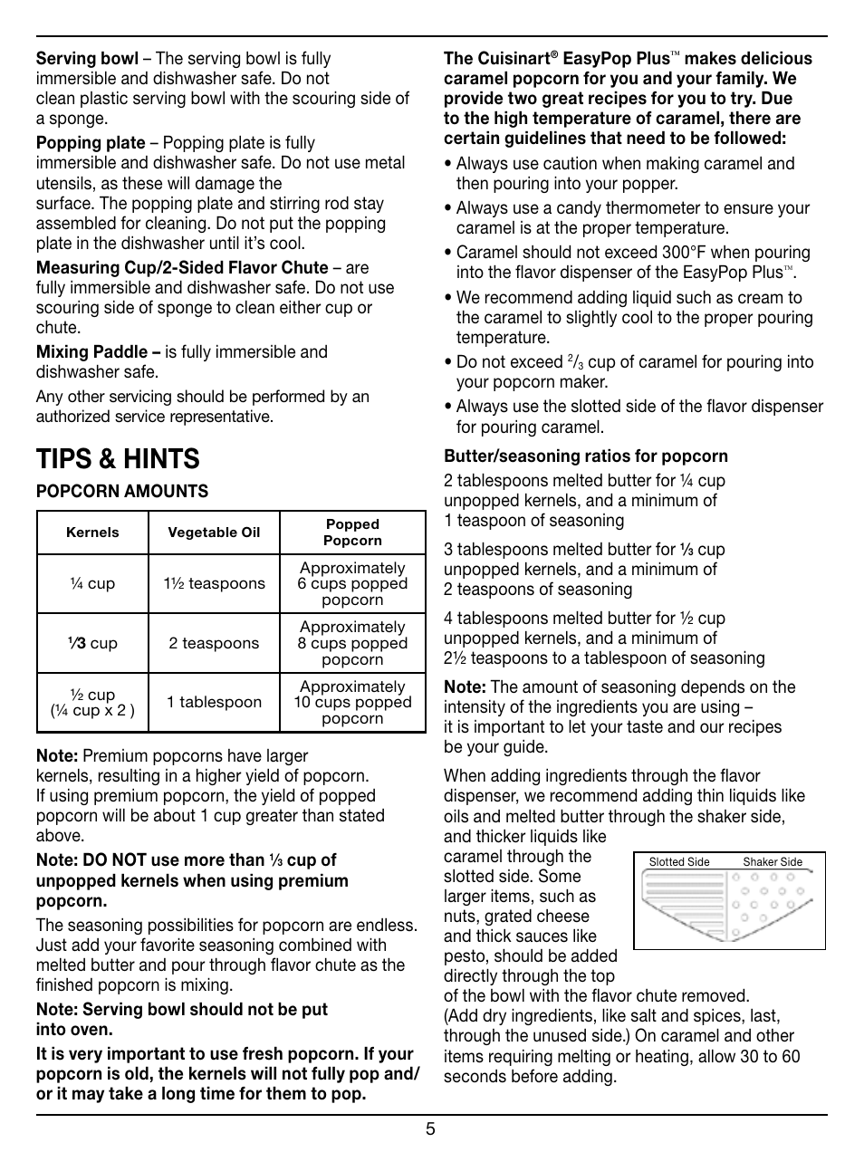 Tips & hints | Cuisinart EASY POP PLUS CPM-950 User Manual | Page 5 / 12