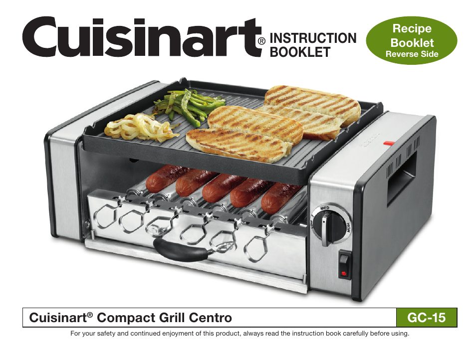 Cuisinart COMPACT GRILL GC-15 User Manual | 7 pages