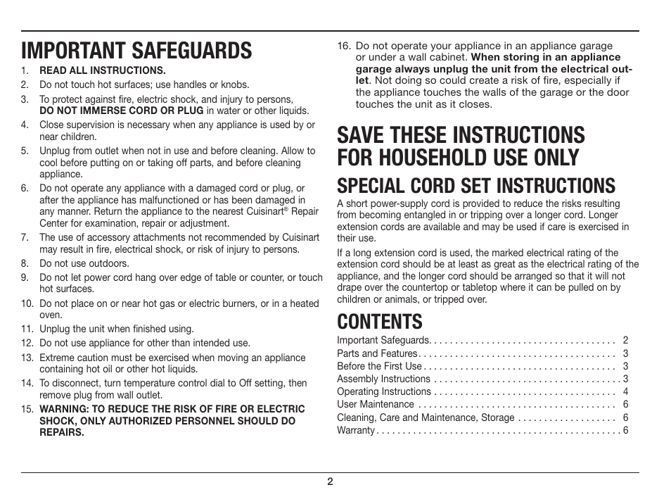 Cuisinart COMPACT GRILL GC-15 User Manual | Page 2 / 7
