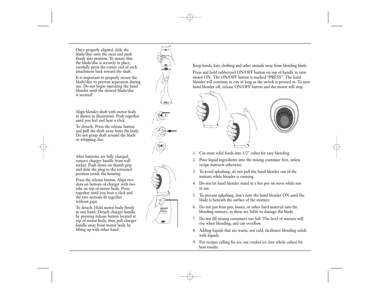 Operation, Helpful hints | Cuisinart CSB-44N User Manual | Page 6 / 16