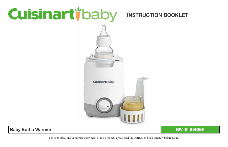 Cuisinart Baby Bottle Warmer BW-10 User Manual | 8 pages