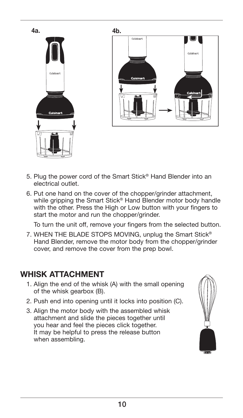 Whisk attachment | Cuisinart Smart Stick CSB-77 User Manual | Page 10 / 32