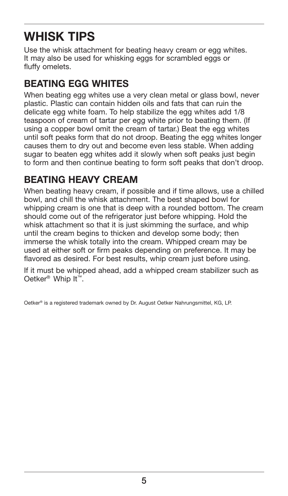 Whisk tips, Beating egg whites, Beating heavy cream | Cuisinart Smart Stick CSB-77 User Manual | Page 5 / 32