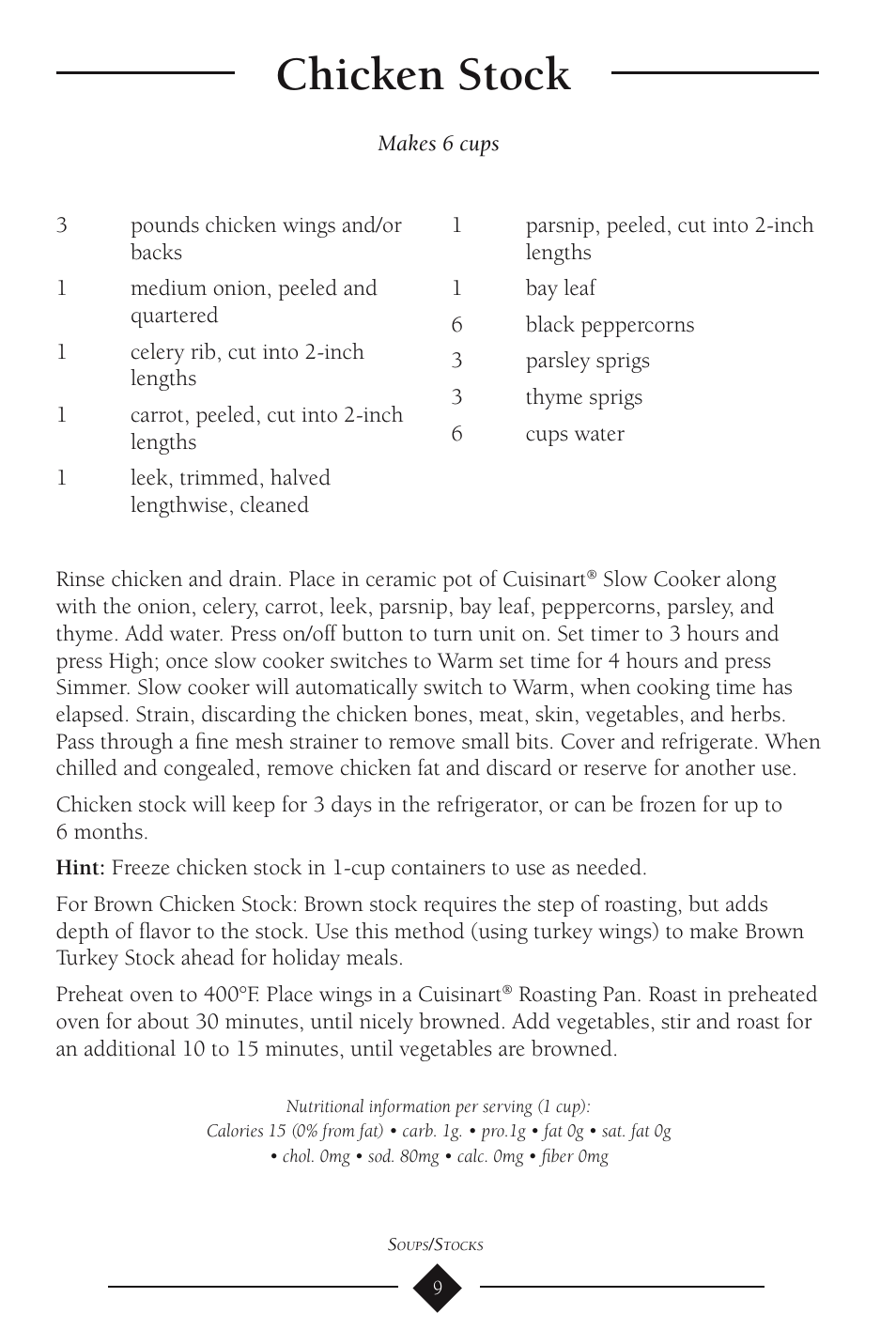 Chicken stock | Cuisinart PSC-350 User Manual | Page 13 / 62