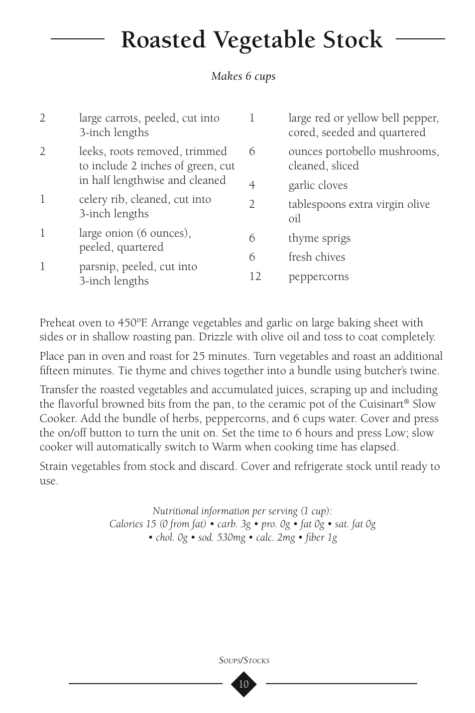 Roasted vegetable stock | Cuisinart PSC-350 User Manual | Page 14 / 62