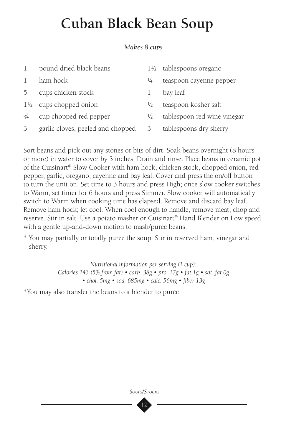Cuban black bean soup | Cuisinart PSC-350 User Manual | Page 16 / 62