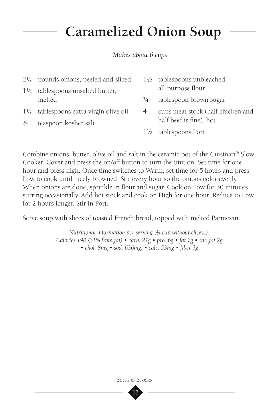 Caramelized onion soup | Cuisinart PSC-350 User Manual | Page 17 / 62