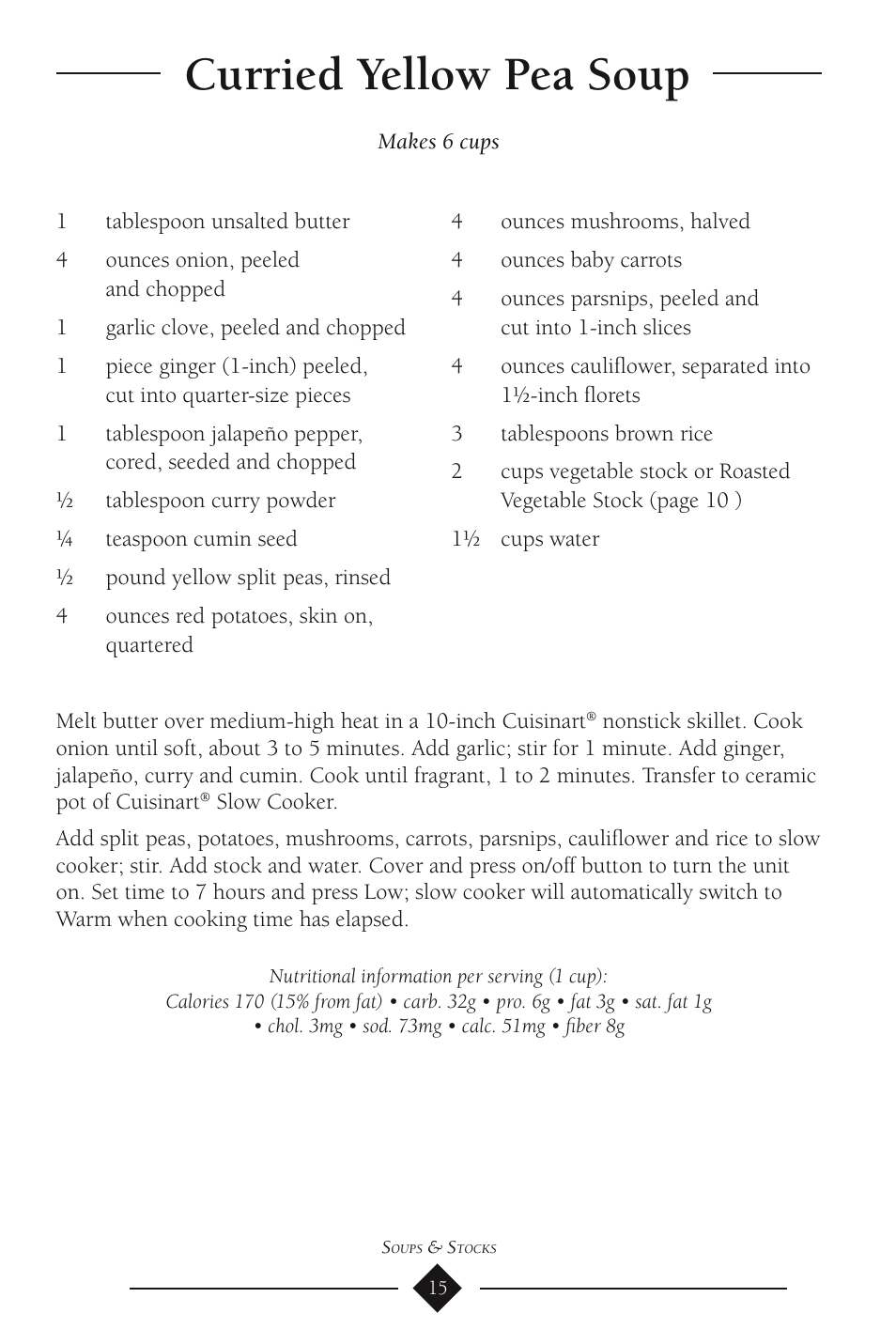 Curried yellow pea soup | Cuisinart PSC-350 User Manual | Page 19 / 62