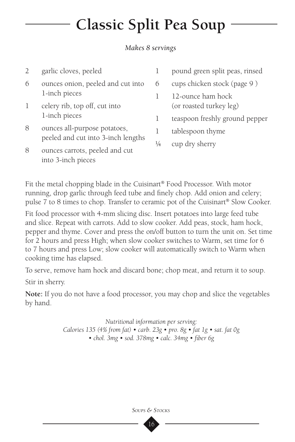 Classic split pea soup | Cuisinart PSC-350 User Manual | Page 20 / 62