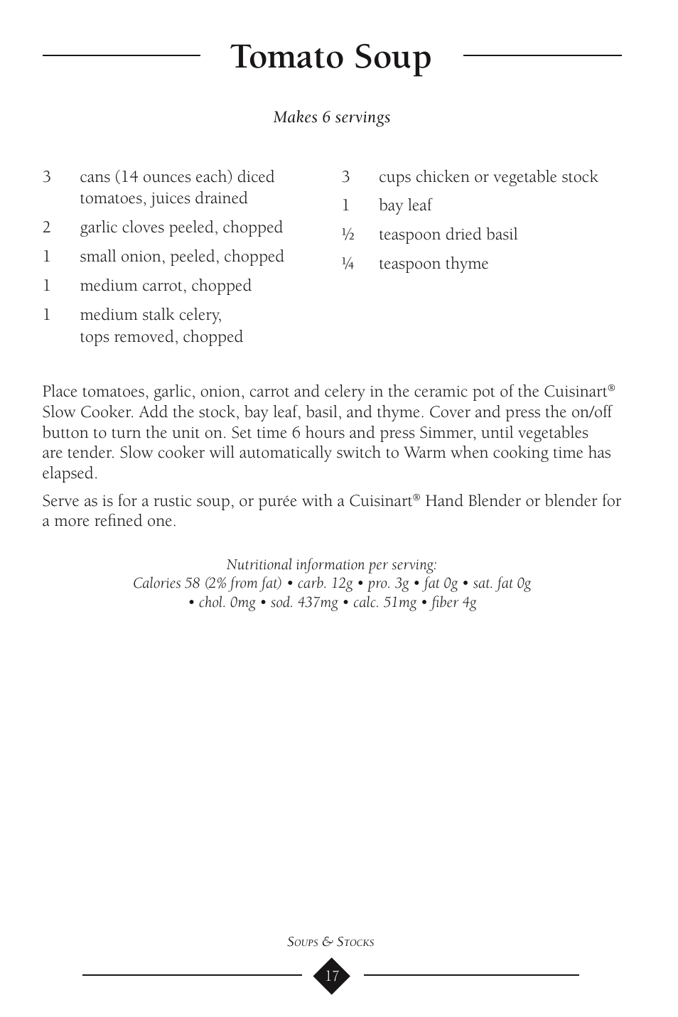 Tomato soup | Cuisinart PSC-350 User Manual | Page 21 / 62