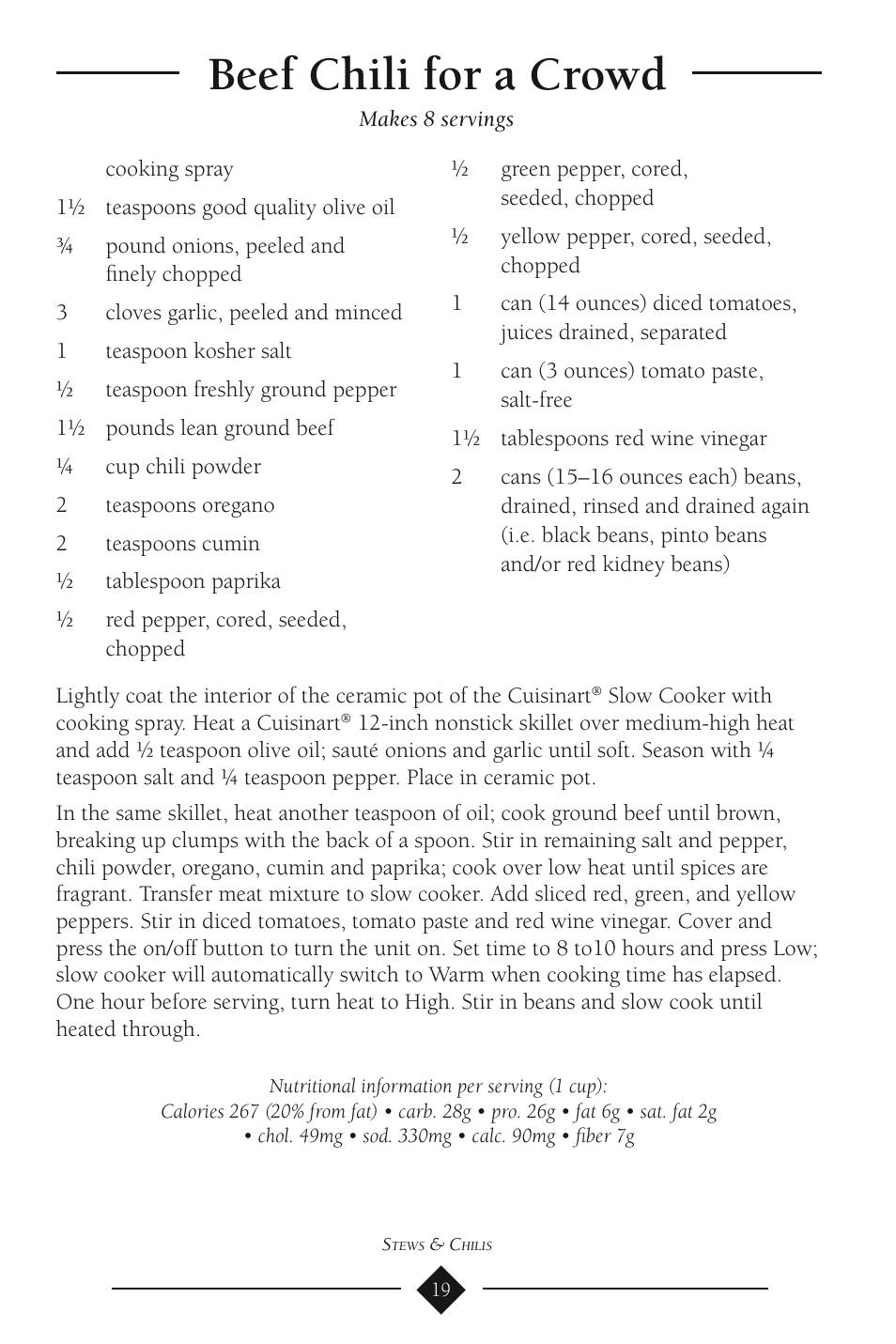 Beef chili for a crowd | Cuisinart PSC-350 User Manual | Page 23 / 62