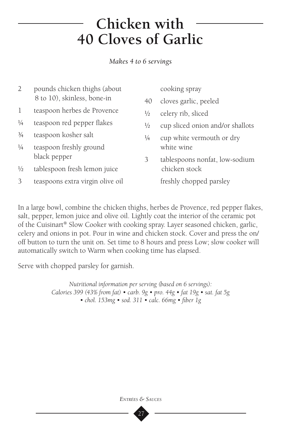 Chicken with 40 cloves of garlic | Cuisinart PSC-350 User Manual | Page 31 / 62