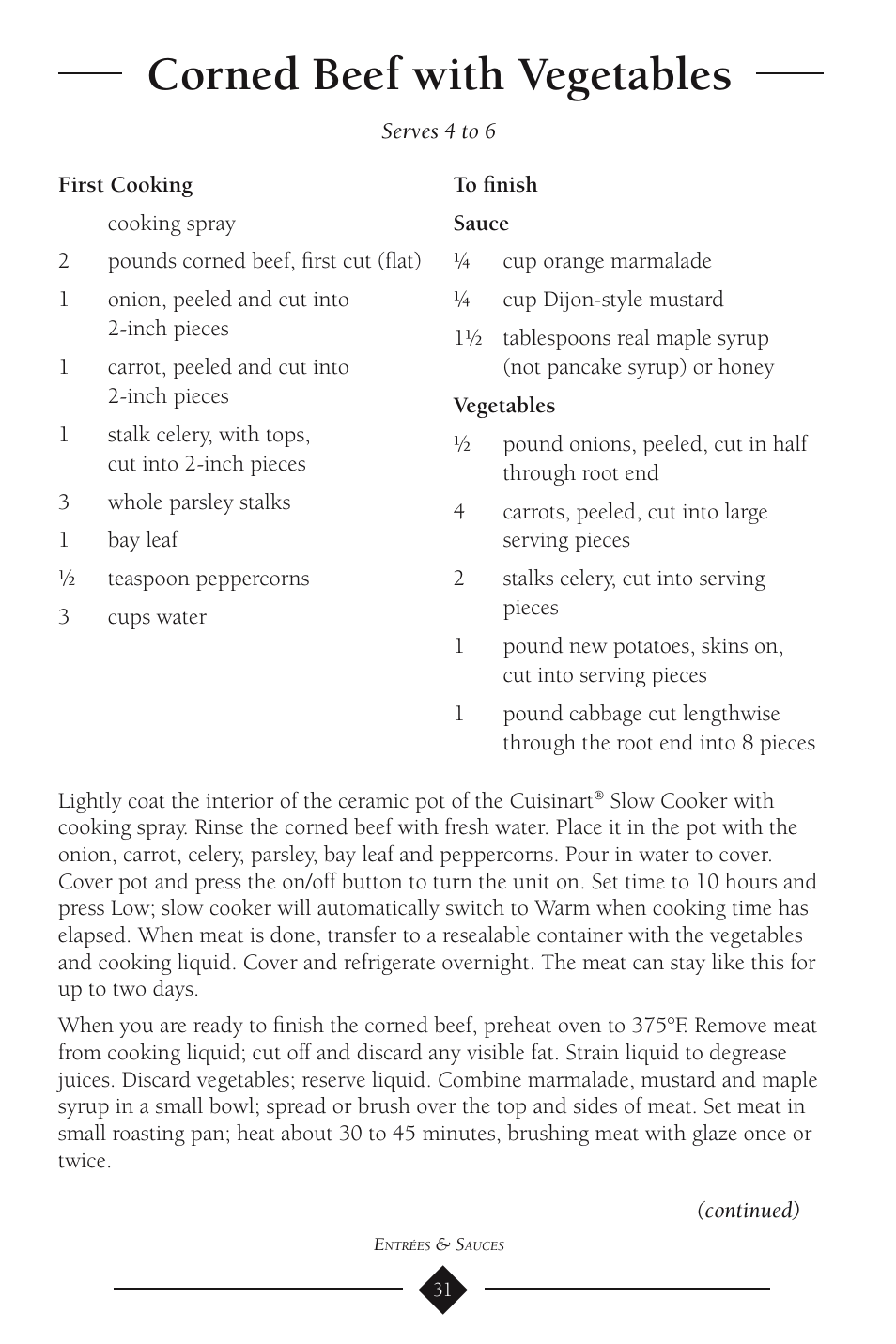 Corned beef with vegetables | Cuisinart PSC-350 User Manual | Page 35 / 62