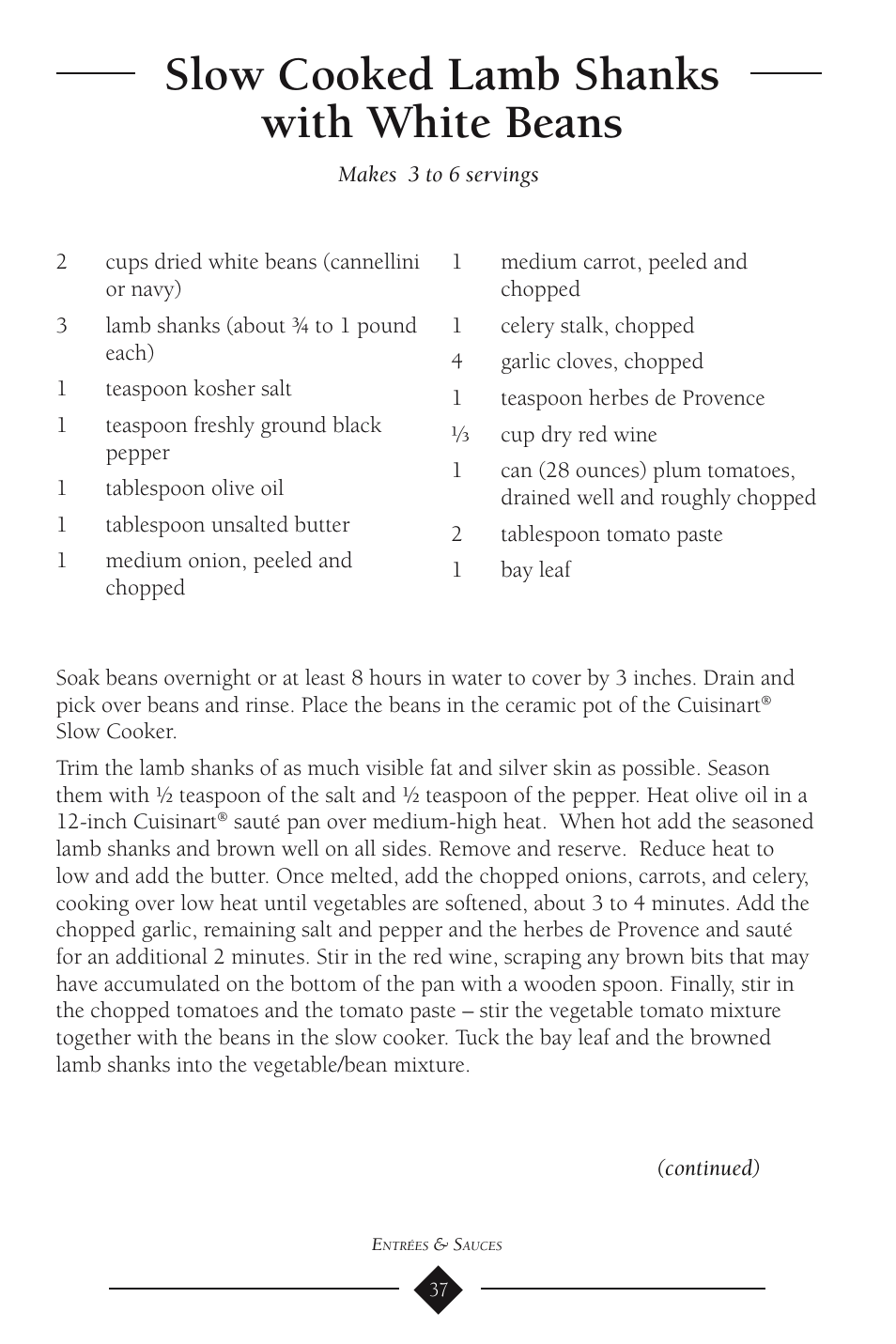 Slow cooked lamb shanks with white beans | Cuisinart PSC-350 User Manual | Page 41 / 62
