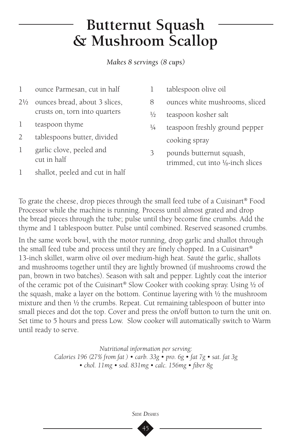 Butternut squash & mushroom scallop | Cuisinart PSC-350 User Manual | Page 49 / 62