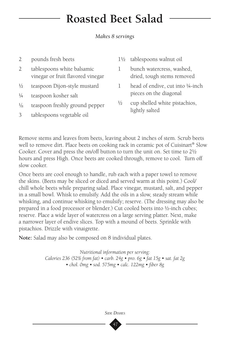 Roasted beet salad | Cuisinart PSC-350 User Manual | Page 51 / 62