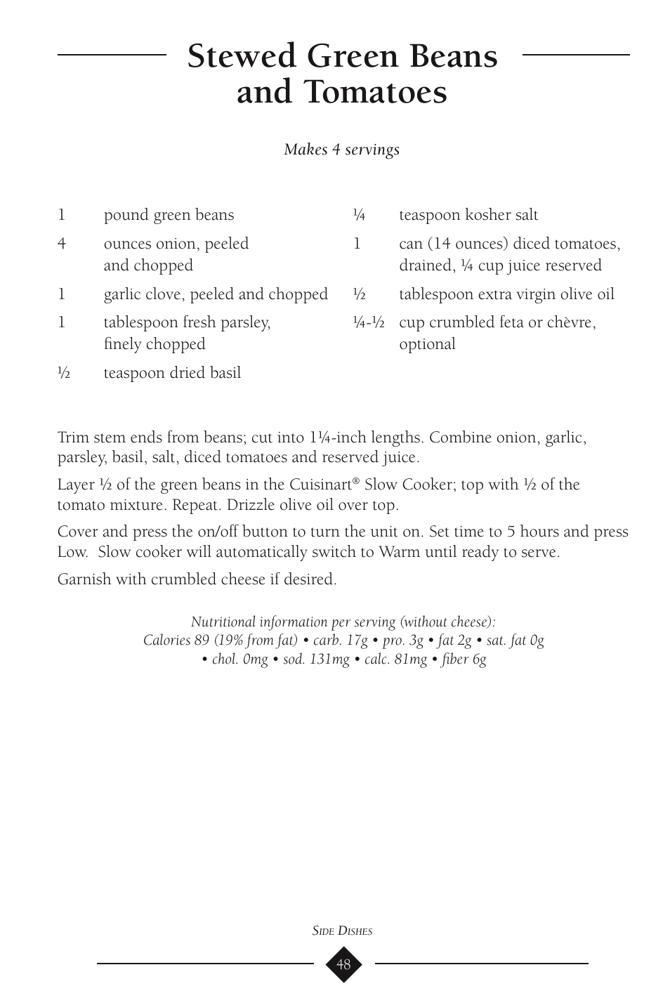 Stewed green beans and tomatoes | Cuisinart PSC-350 User Manual | Page 52 / 62