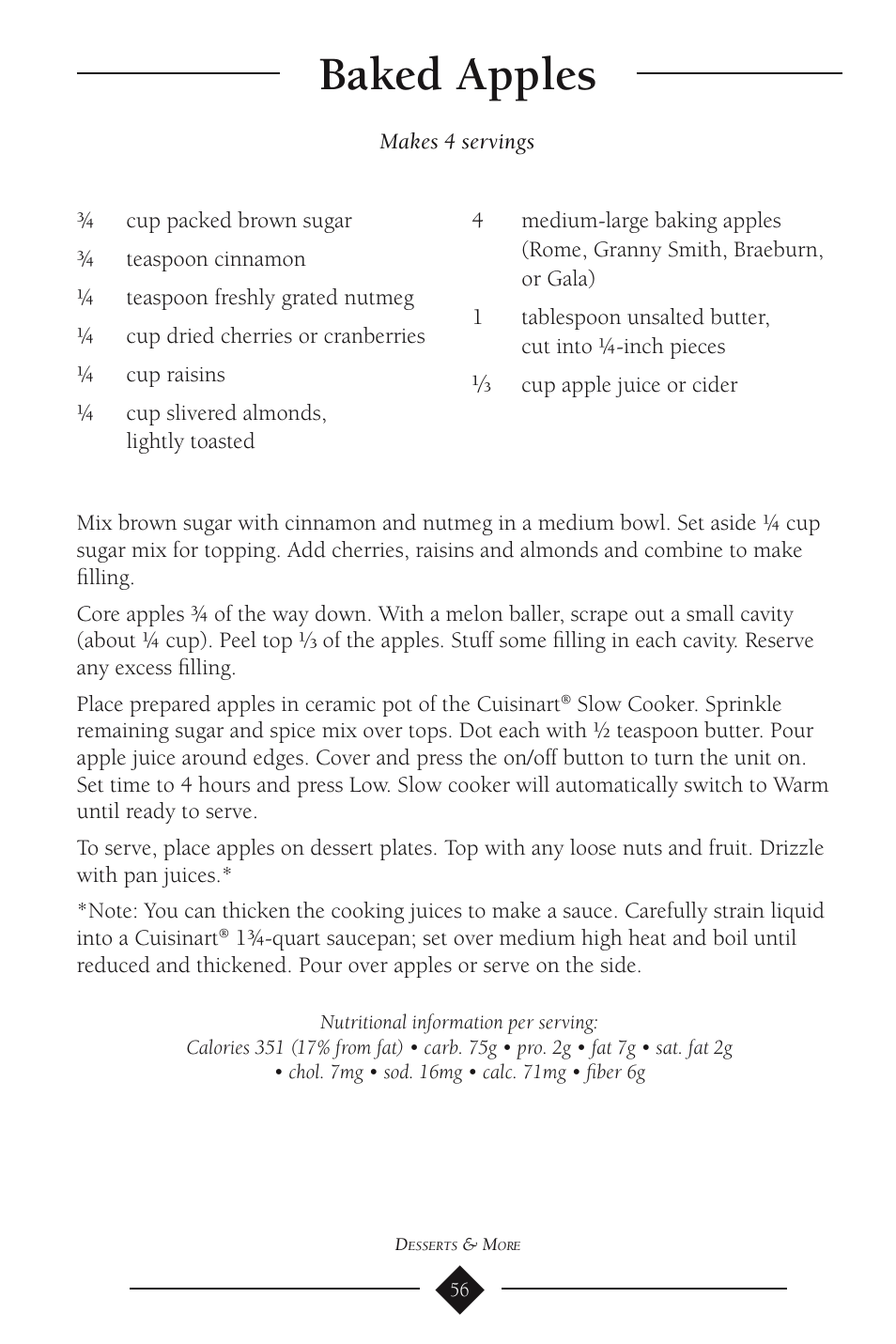 Baked apples | Cuisinart PSC-350 User Manual | Page 60 / 62