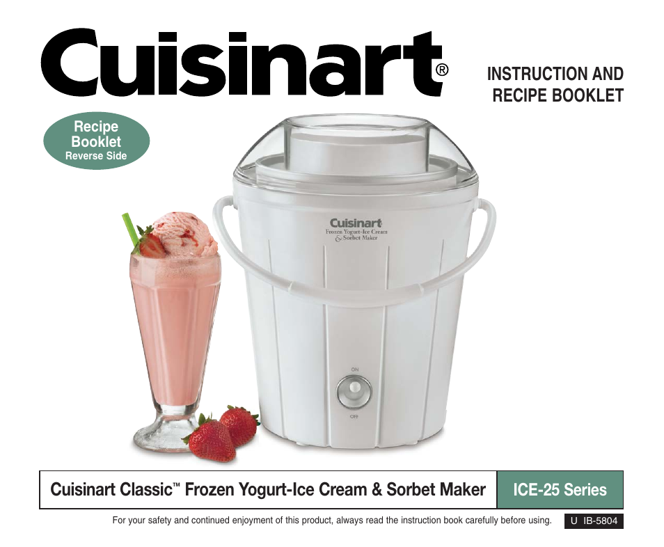 Cuisinart ICE-25 User Manual | 5 pages