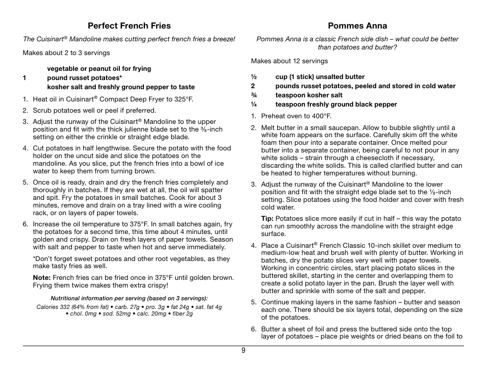 Cuisinart Mandoline CTG-00-MAN User Manual | Page 10 / 12