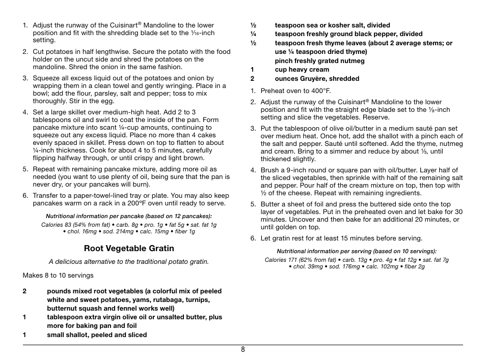 Cuisinart Mandoline CTG-00-MAN User Manual | Page 9 / 12