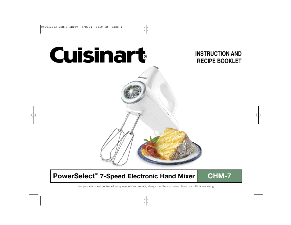 Cuisinart CHM-7 User Manual | 24 pages