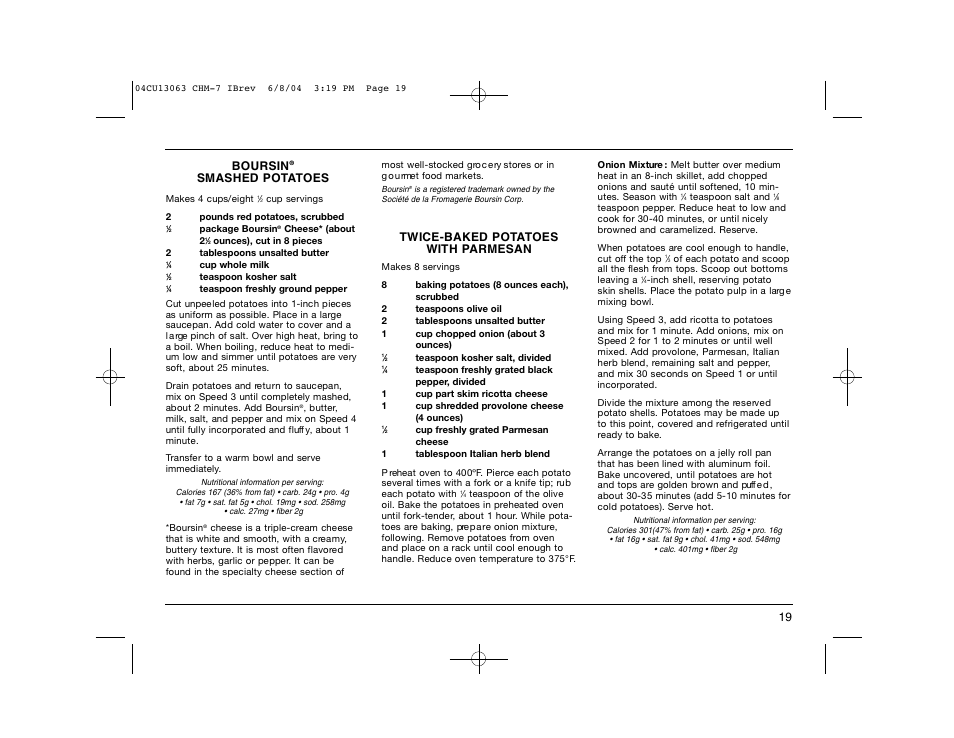Smashed potato e s | Cuisinart CHM-7 User Manual | Page 19 / 24