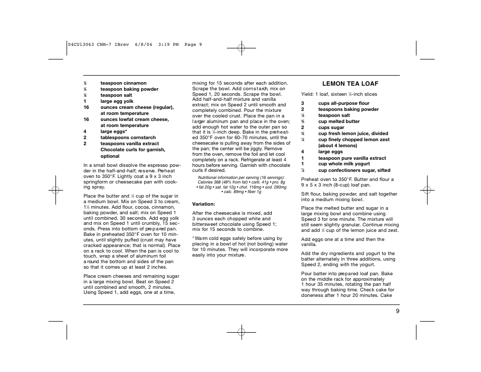 Cuisinart CHM-7 User Manual | Page 9 / 24