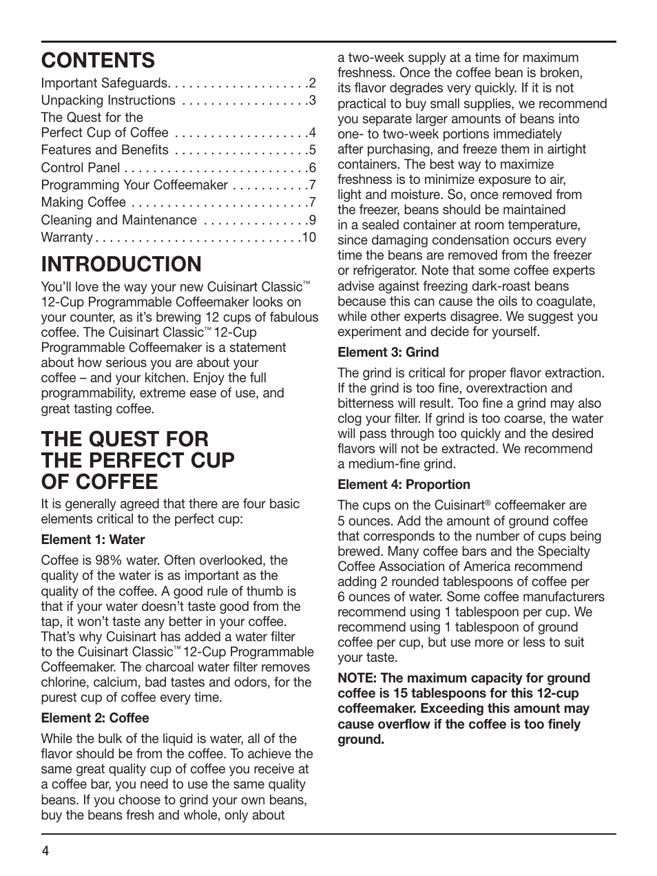 Cuisinart CLASSICTM DCC-1100 User Manual | Page 4 / 13