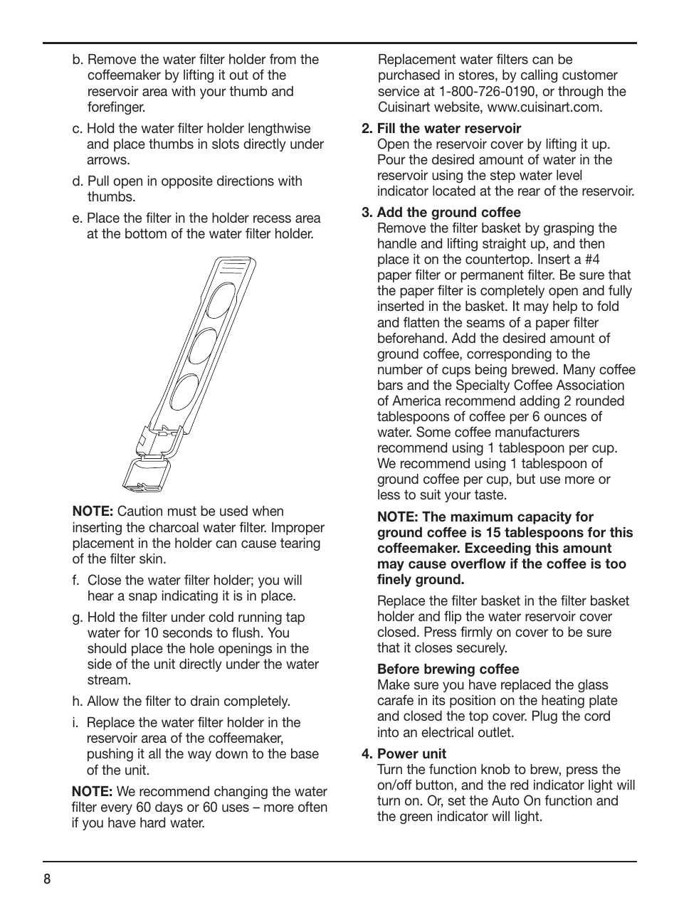 Cuisinart CLASSICTM DCC-1100 User Manual | Page 8 / 13
