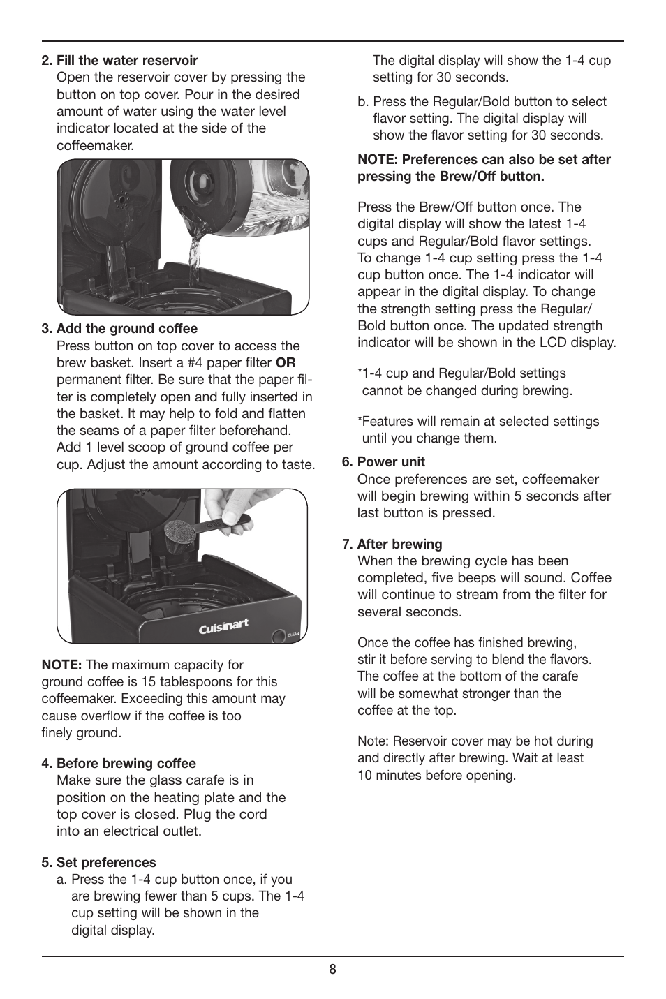 Cuisinart PERFECTEMP DCC-2800 User Manual | Page 8 / 13