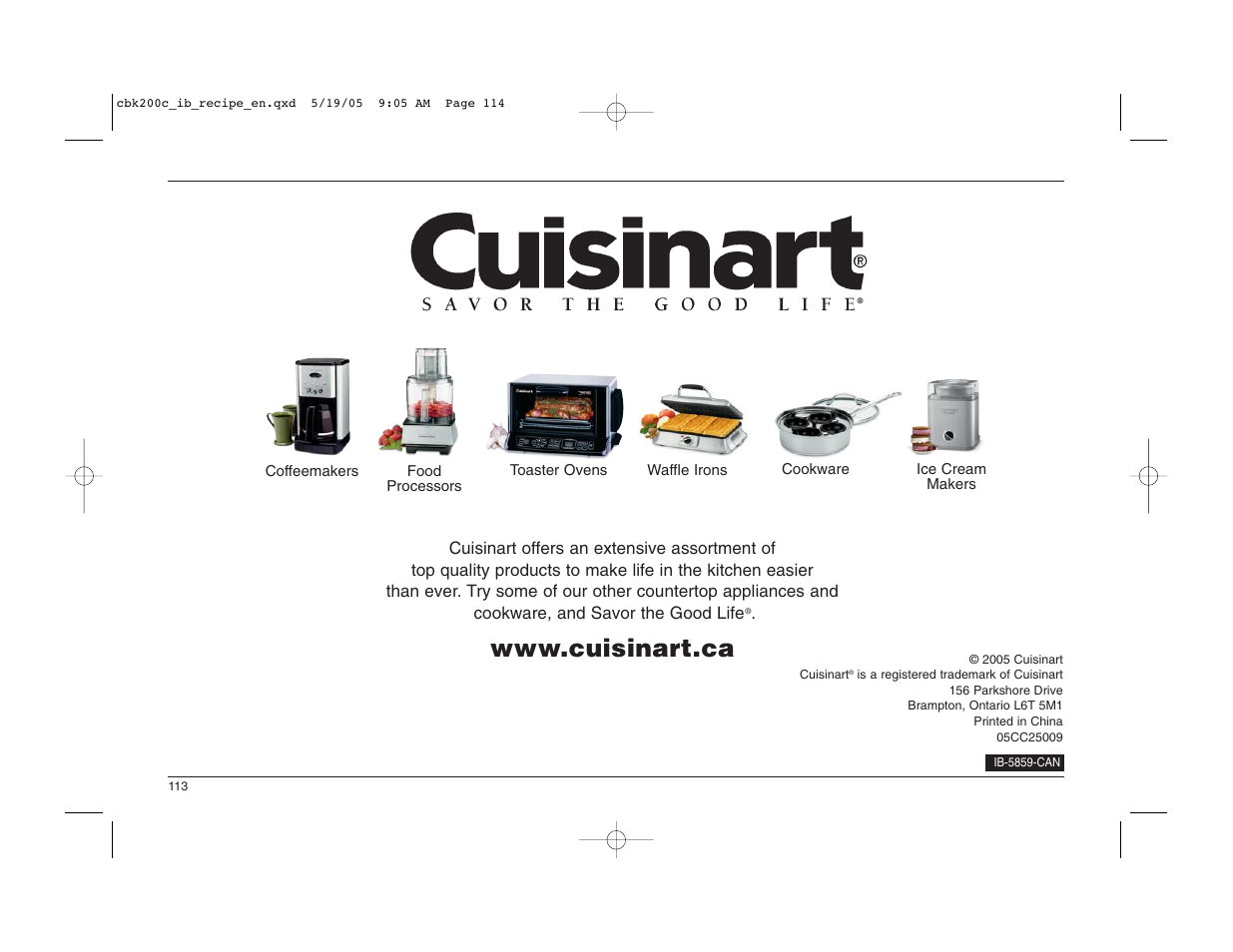 Cuisinart CBK-200C User Manual | Page 114 / 114