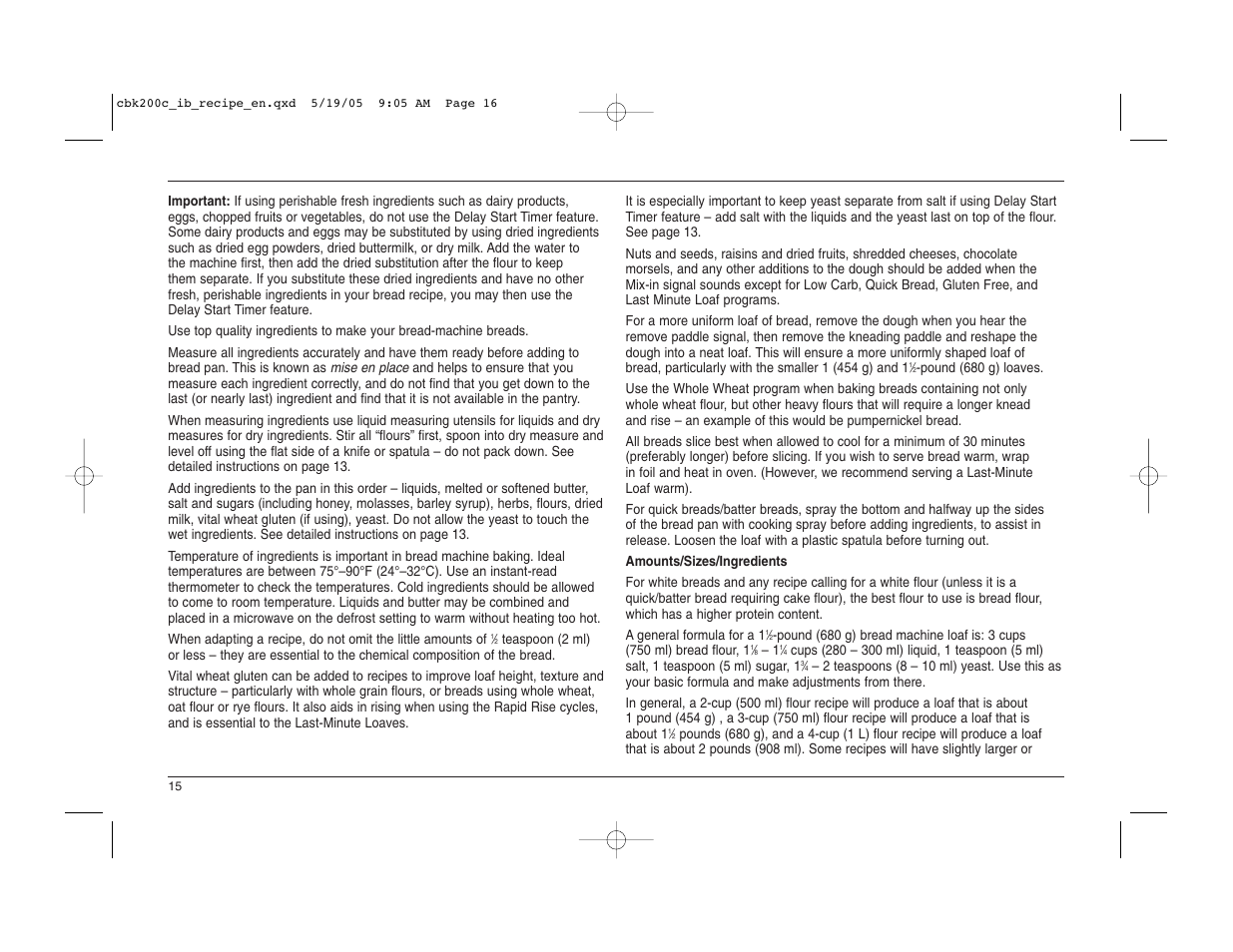 Cuisinart CBK-200C User Manual | Page 16 / 114