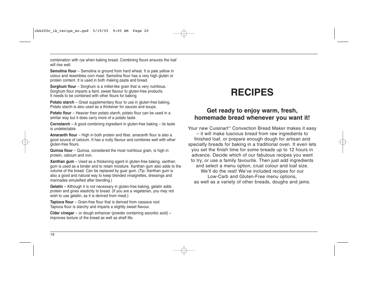 Recipes | Cuisinart CBK-200C User Manual | Page 20 / 114