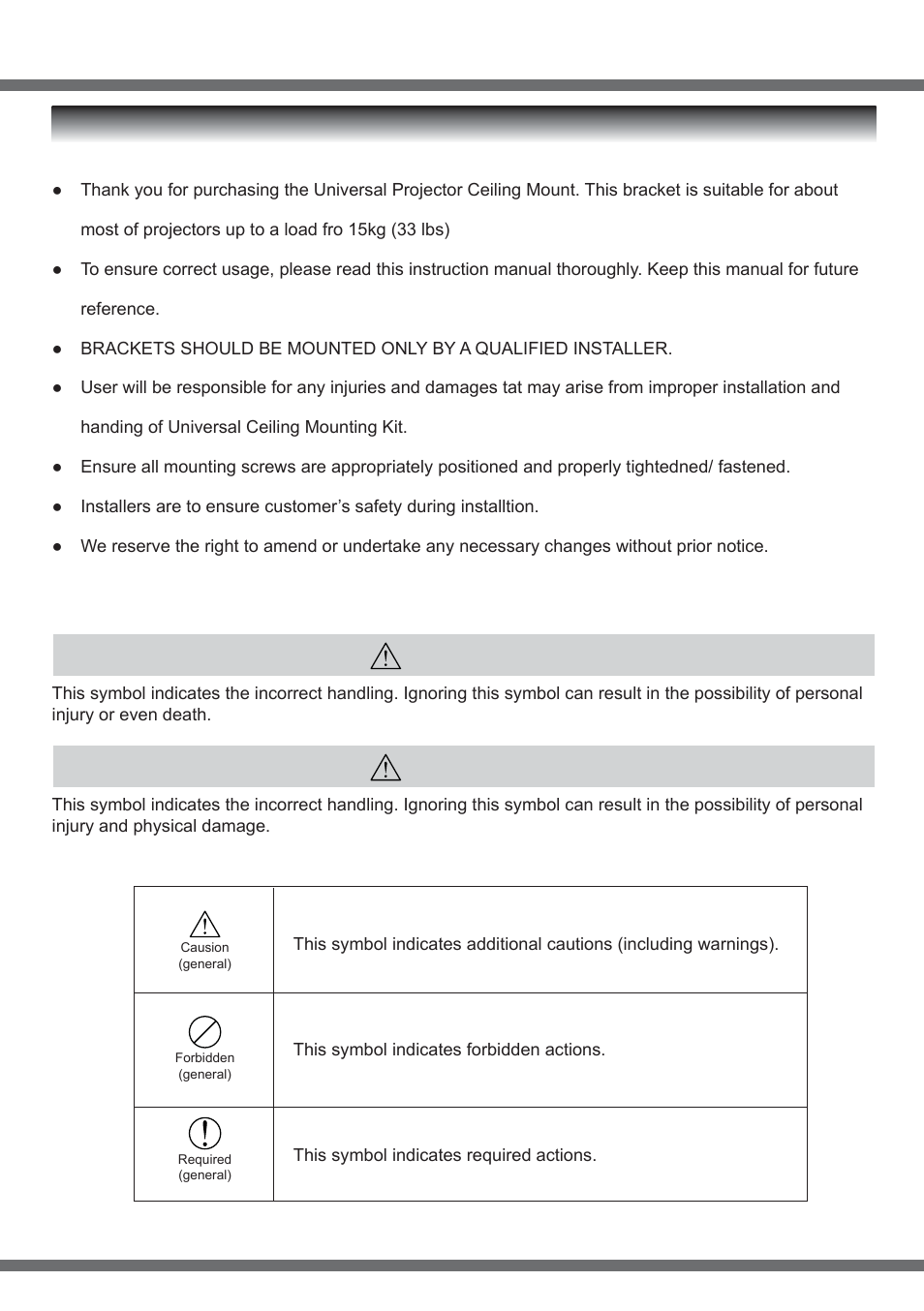 User operation guide, Caution warning | ABtUS AV815 User Manual | Page 2 / 12