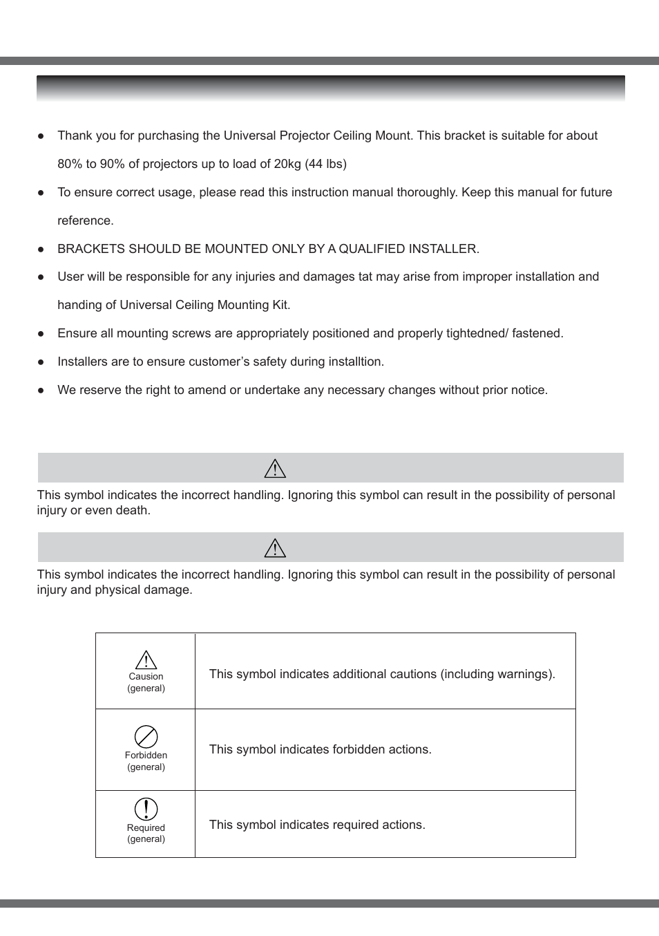 User operation guide, Caution warning | ABtUS AV813 User Manual | Page 2 / 12