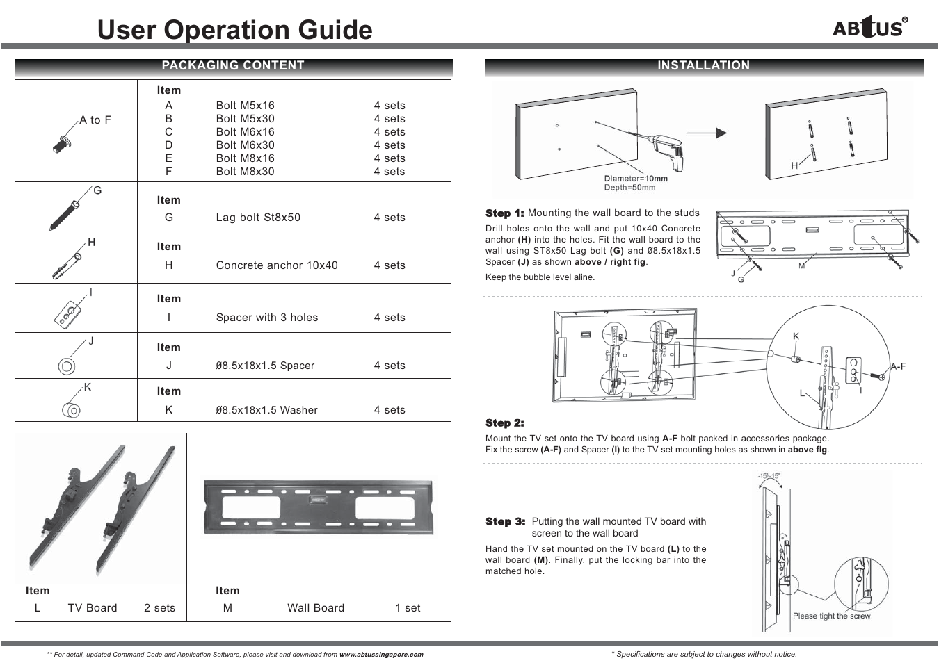 User operation guide | ABtUS AV565-WT User Manual | Page 2 / 2