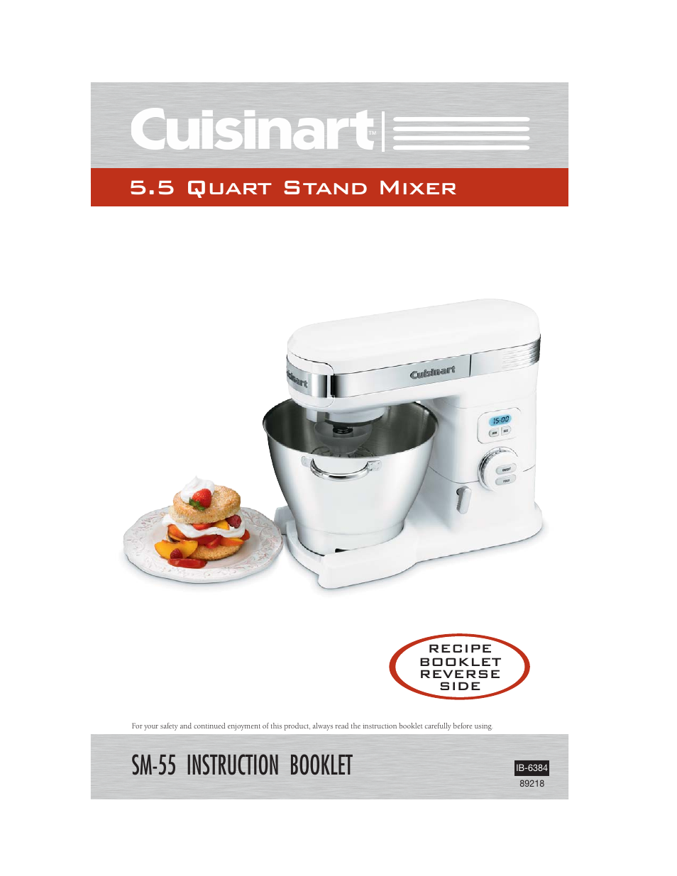 Cuisinart SM-55 User Manual | 12 pages