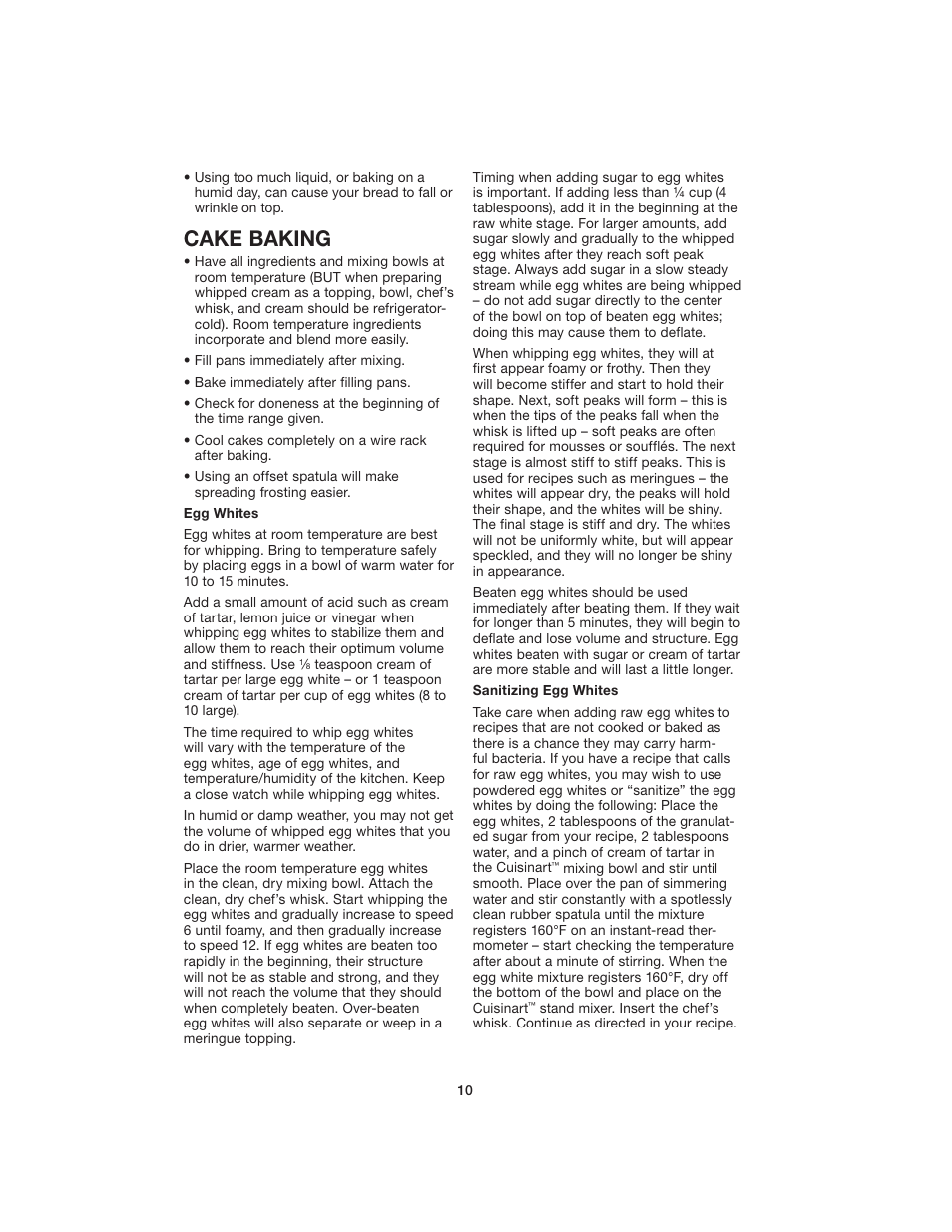 Cake baking | Cuisinart SM-55 User Manual | Page 10 / 12